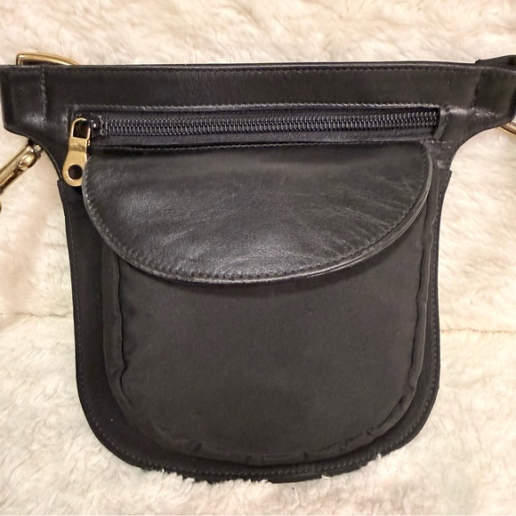 Holt Renfrew Leather Canvas Belt Bag - Picture 2 of 8